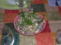 Салат из  печени и грибов
